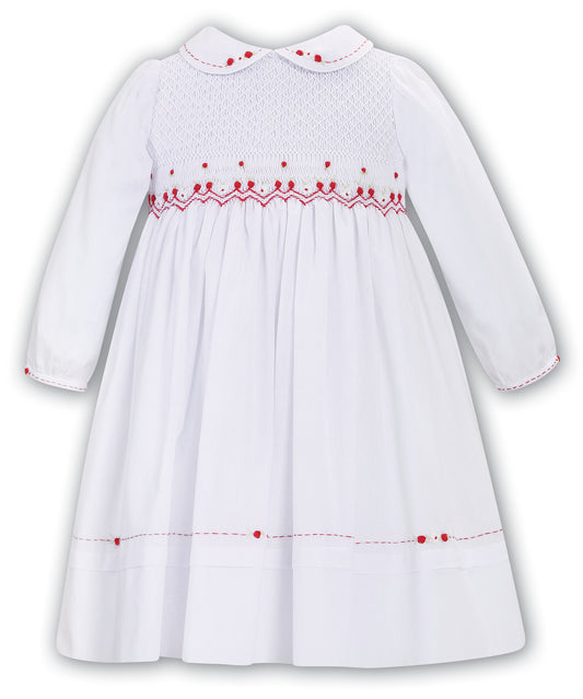 Sarah Louise White and Red Smocked Dress