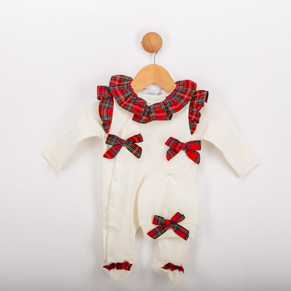 Tartan baby Grow with Hat