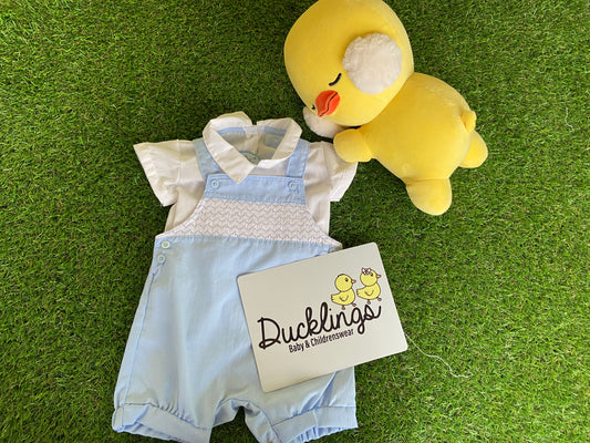 Smocked Romper and Blouse Set