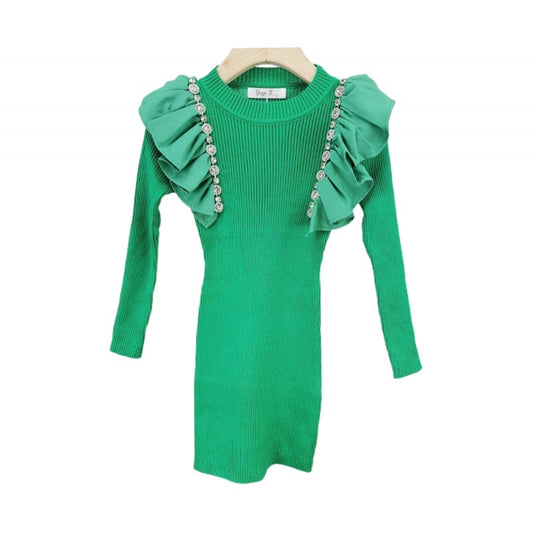 Green Dress with Diamantes