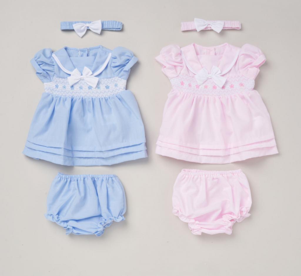 Smocked Dress with Knickers and Headband