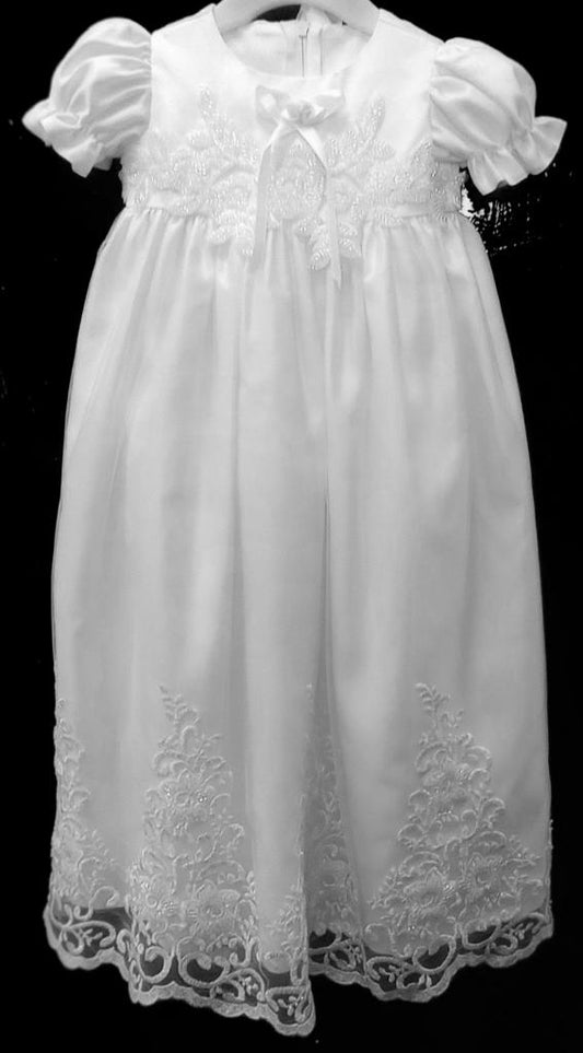 Full Length Christening Gown with Hat 0 - 12 Months