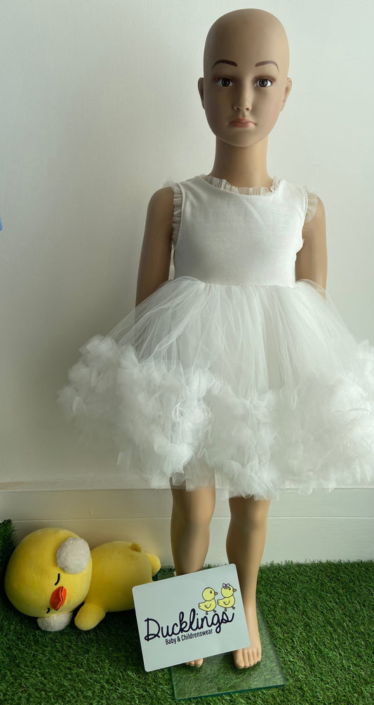 Special Occasion White Tutu Style Dress 