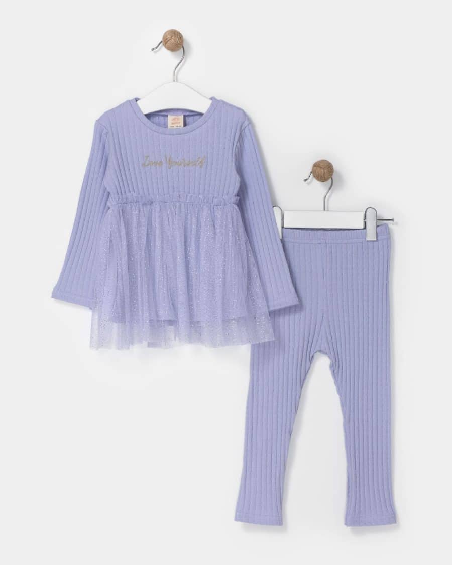 2 Piece Glitter Net Loungewear Set 