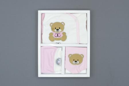 Pink 5 Piece Boxed Teddy Bear Gift Set 